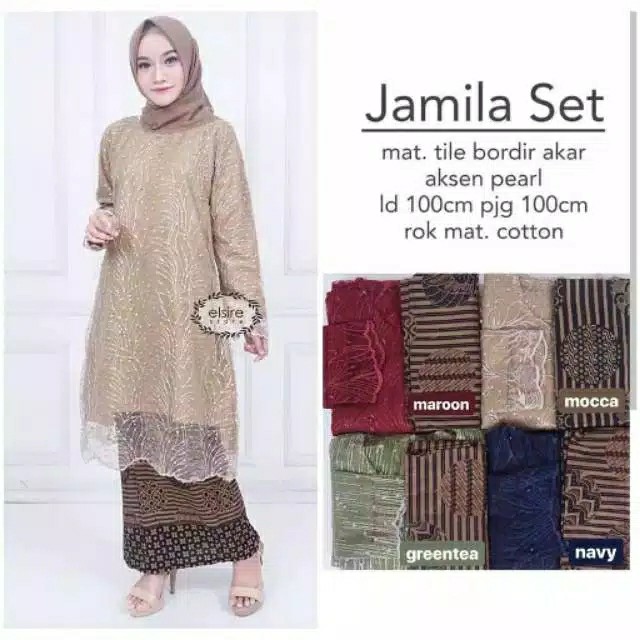 Khusus Jumbo. Jamila Set #2 Ld 120 Cm Setelan Kebaya Wanita Tunik