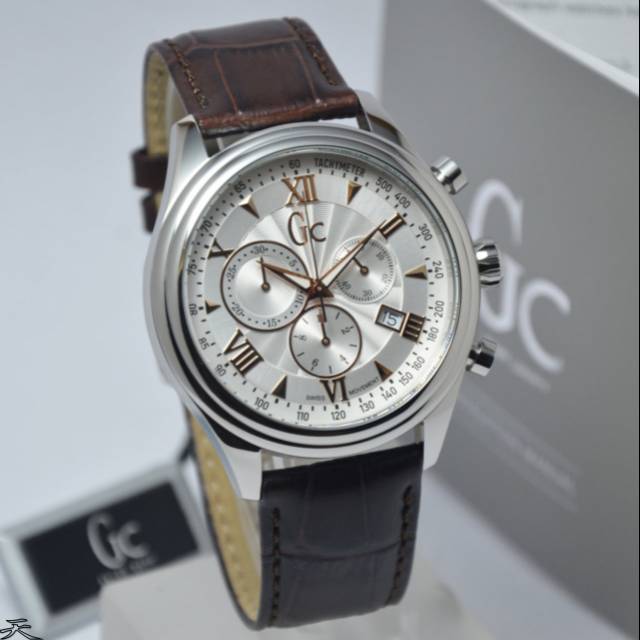 Jam Tangan Pria Gc Y04001G1 Leather Original Swiss Made