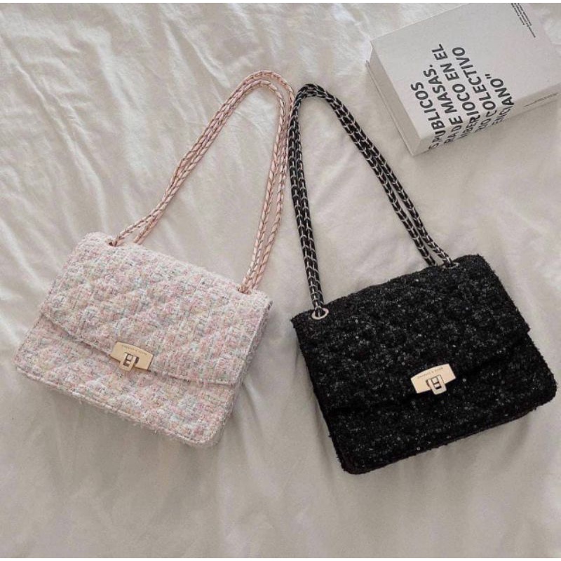 CK 115 TWEED - Tas branded tas fashion shoulder bag