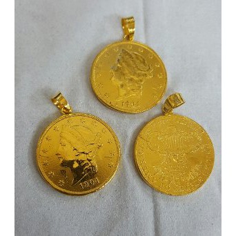 Jual Bandul Kalung Liontin Koin Suku Ringgit Jumbo Berlapiskan Emas 24k Murah Indonesia