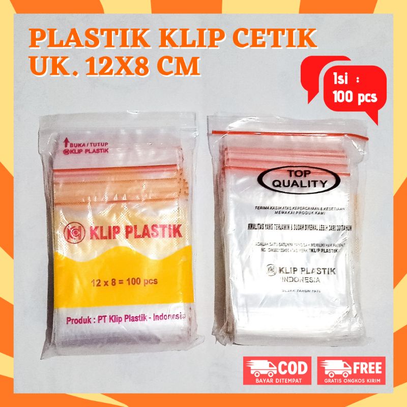 

Plastik Klip CTIK 12x8 Isi 100 Lembar Plastik Ziplock