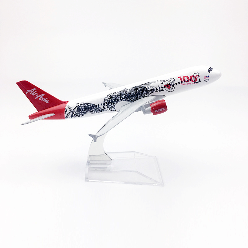 Model Pesawat Terbang Airbus 320 Airline 2007 Asia A320 Bahan Alloy Die-cast 16CM Warna Putih 1 / 400