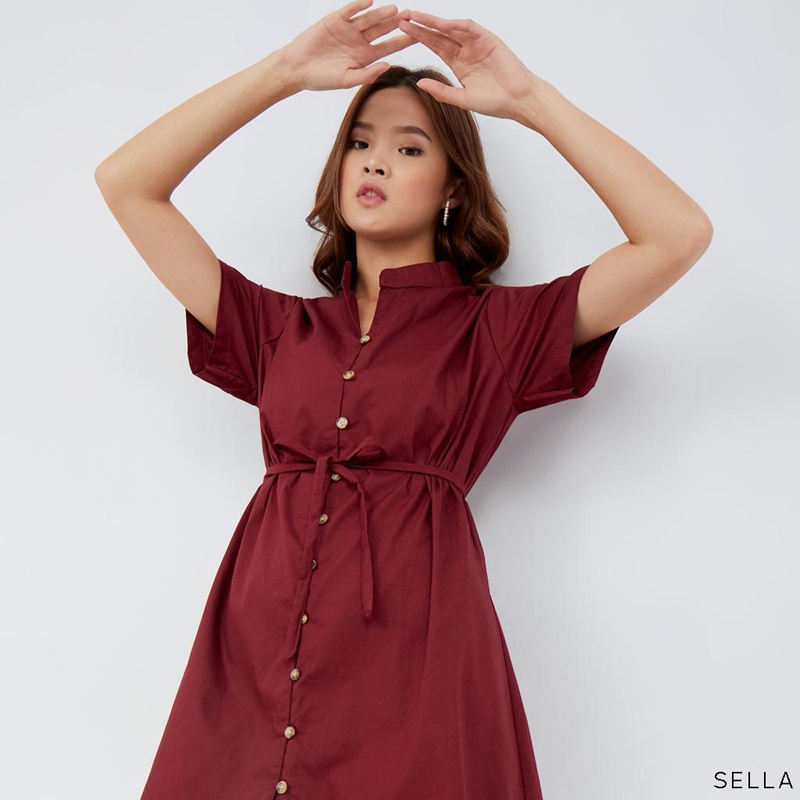 Evercloth Sella Dress Wanita Terusan Modern Gaun Wanita