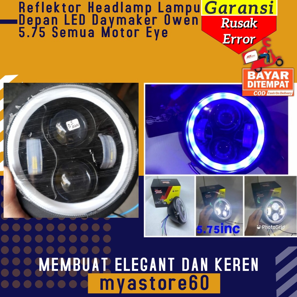 Reflektor Headlamp Lampu Depan LED Lamp Daymaker Owen 5.75 Aksesoris Sparepart Motor Eye