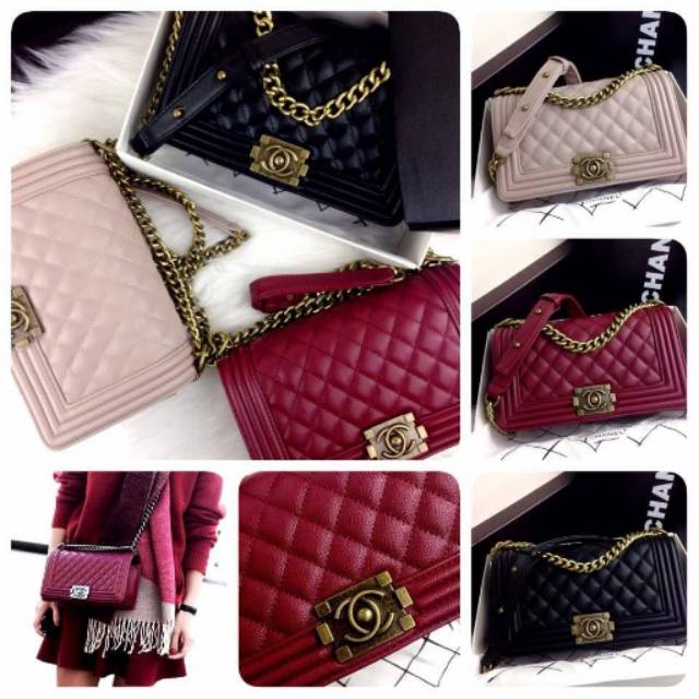 CHANEL BOY Caviar Ghw SS17# KK