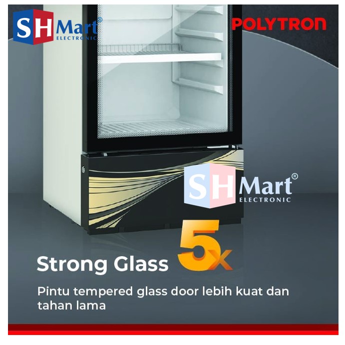 SHOWCASE POLYTRON 4 RAK KAPASITAS 285 LITER SCN237 / SCN-237 / SCN 237 GARANSI RESMI (MEDAN)