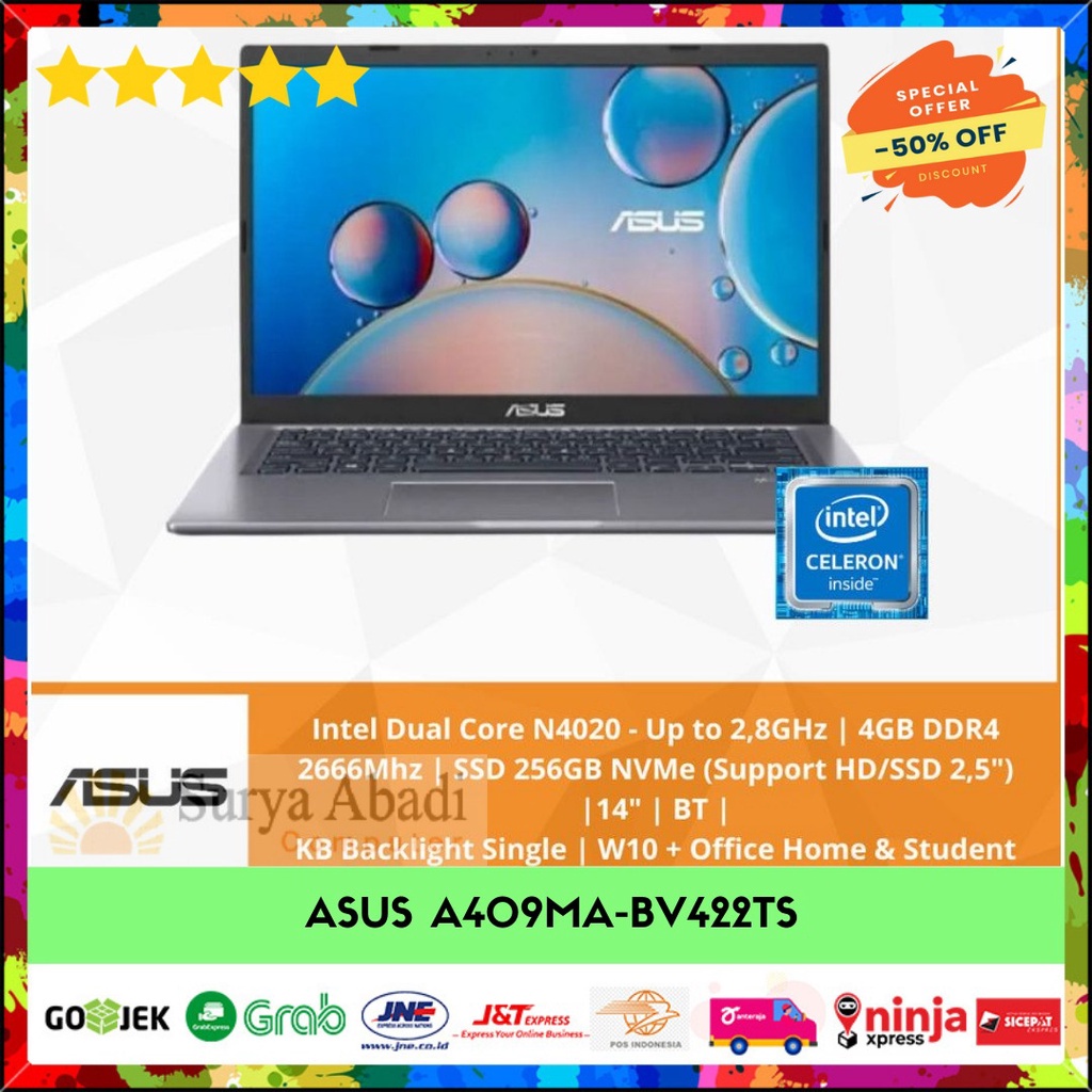 NOTEBOOK VIVOBOOK ASUS A409MA-BV422TS N4020 4GB 256 14 INCH OHS WIN 10