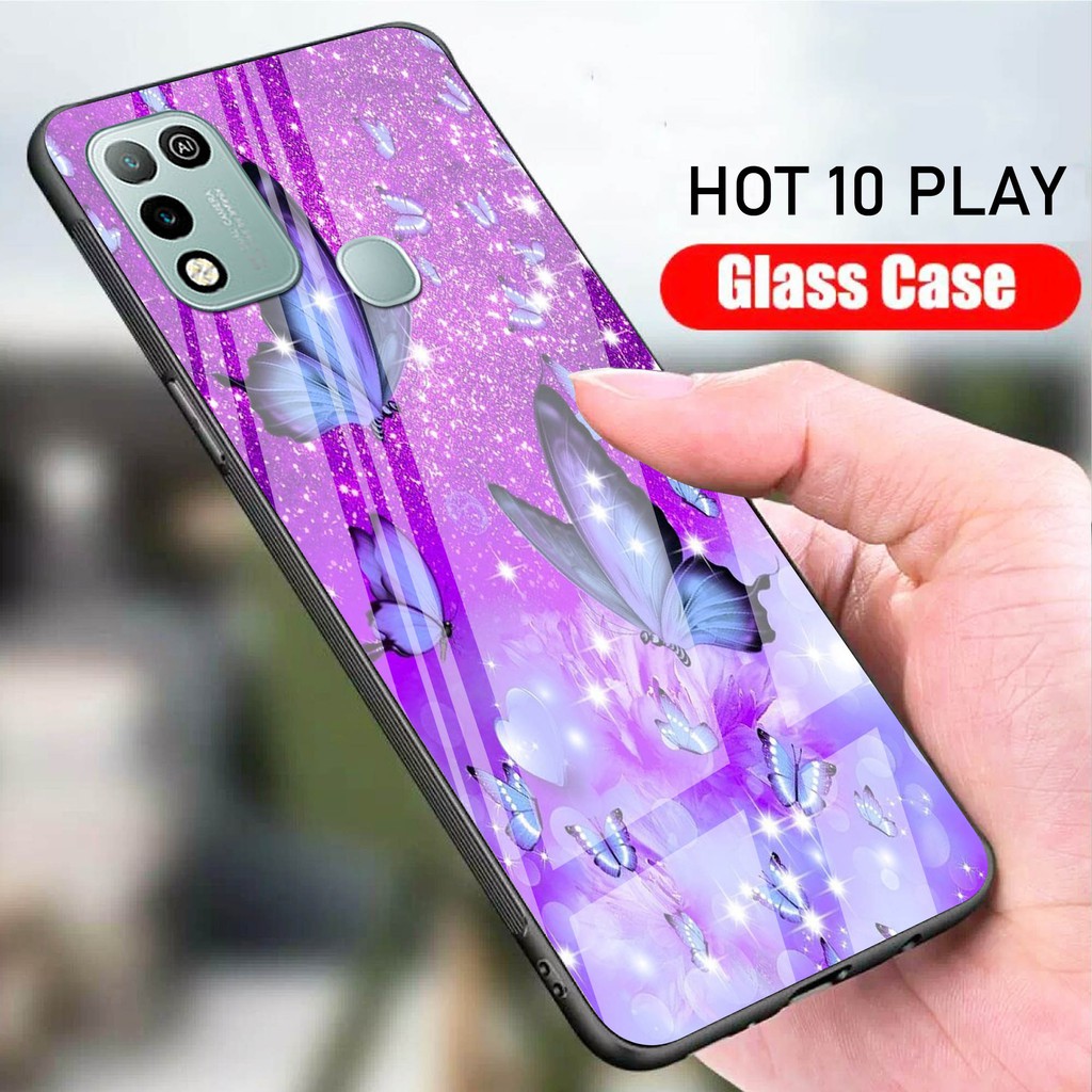 [H05] Softcase Glass Kaca Infinix Hot 10 Play - Casing Hp Infinix Hot 10 Play - Case Hp Infinix Hot 