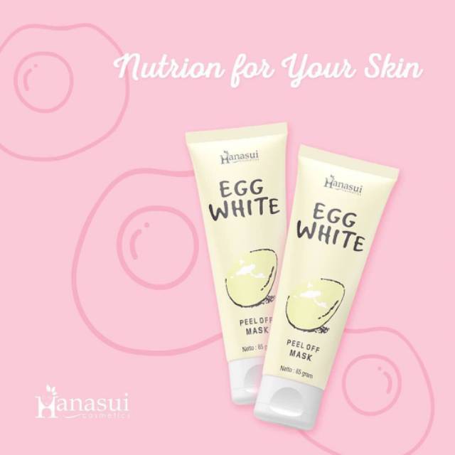 HANASUI EGG WHITE PEEL OF MASK 80GR - Masker Putih Telur