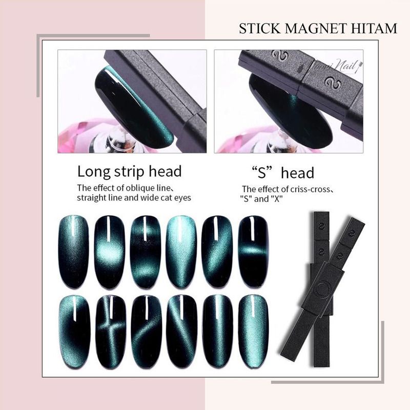 Stick Magnet hitam magnetic cat eye nail art cateyes magnet