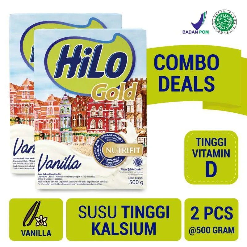 

Susu Tinggi Kalsium HiLo Gold Vanilla 500 gr - TwinPack