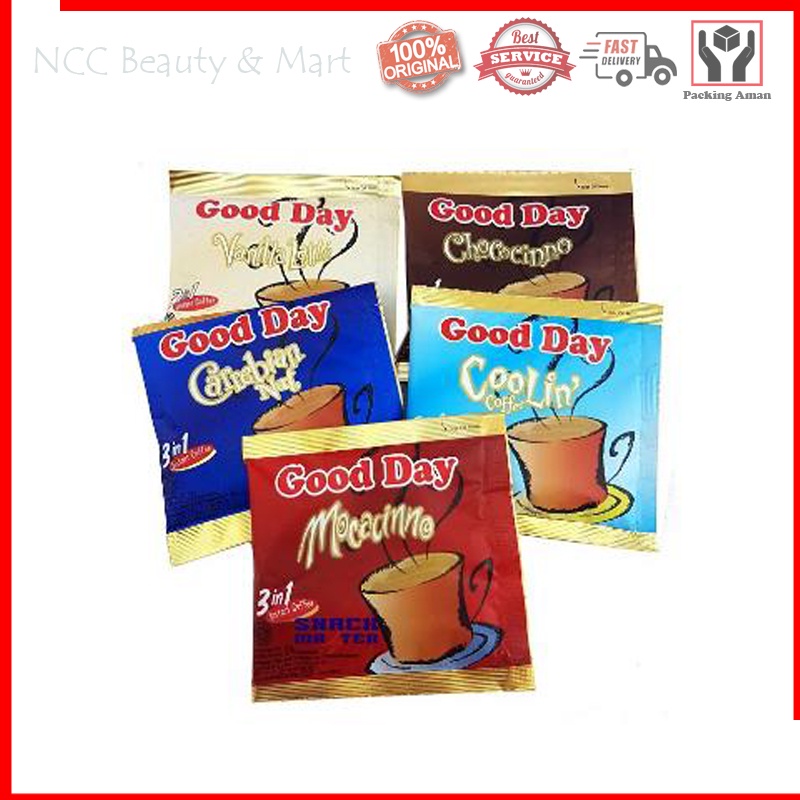 * NCC * Good Day Kopi Instant Coffee 3in1 Original Chococinoo Caribean Nut GoodDay - Kemasan Sachet