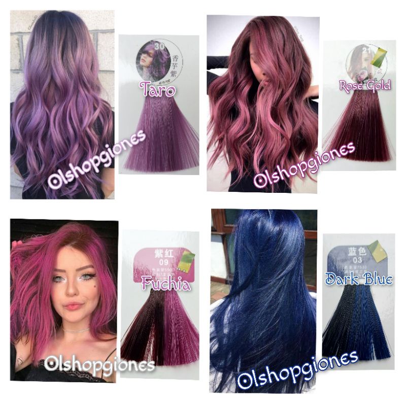 Weideron Colorfull Sunset coral Hair Vegan Manicur Cat Rambut shampo conditioner silver warna