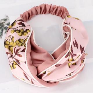 Bandana Rambut  Wanita  Bahan Satin Desain Simpul Silang 