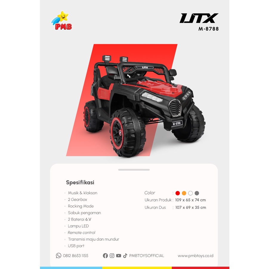 Mobil Aki M-8788 - UTX mobilan anak , mobilan aki anak , mobil remote , mobilan anak murah