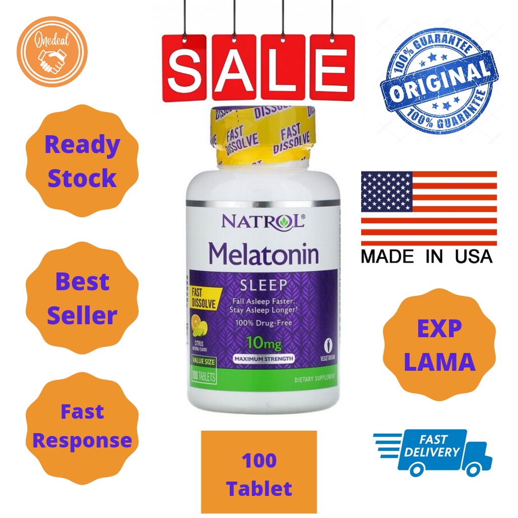 Natrol Melatonin 10mg Citrus 100 Chewable Tablets EXP DATE AUG 2022
