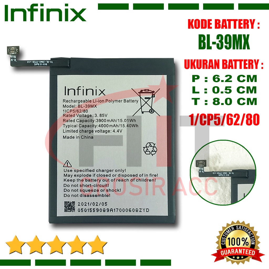 Baterai Battery Ori HP Infinix BL-39MX S5 Pro X660 / Smart 3 Plus X672