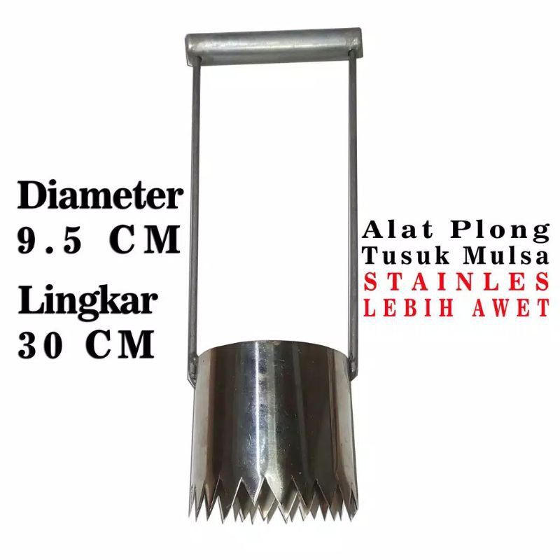 alat plong mulsa/pelubang mulsa ukuran lingkaran 30cm.diameter 9,5cm.