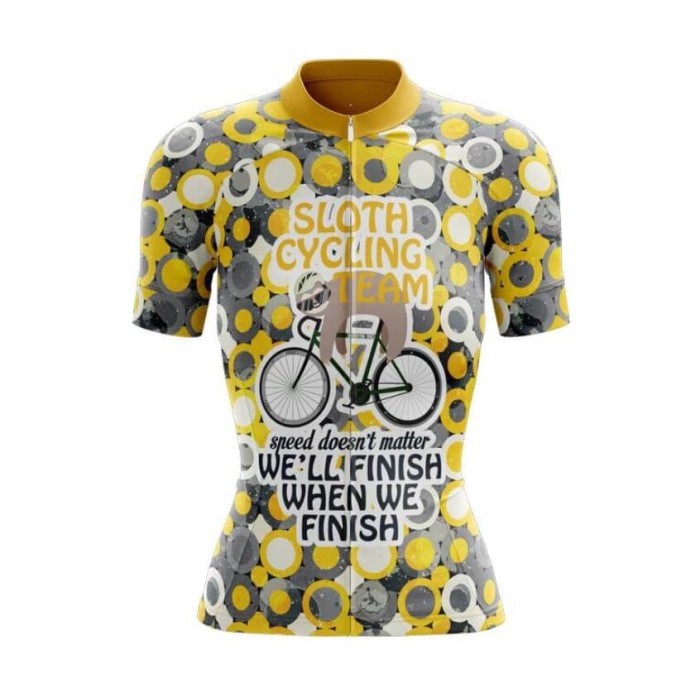 Jersey Sepeda Roadbike Wanita SLOTH CYCLING TEAM - DOT YELLOW