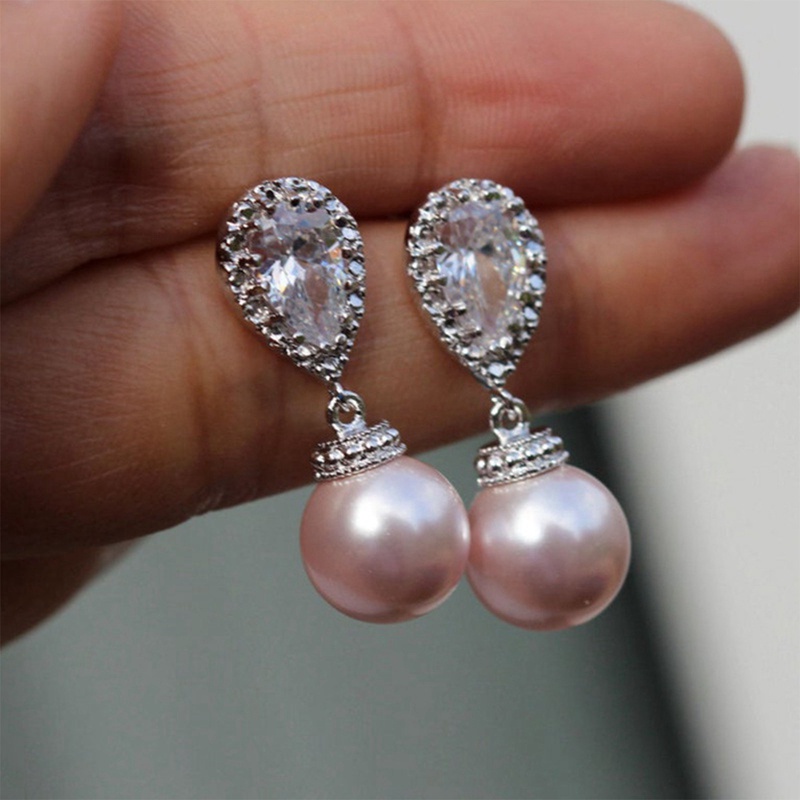 Aesthetic Simulated Pearl Earrings White/Pink Colors Elegant Women Accessories For Wedding Engagement New Fashion Jewelry