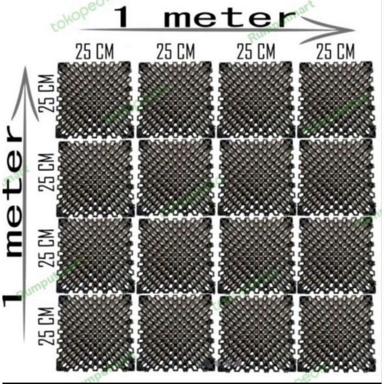 DRAINASE RUMPUT SINTETIS TERMURAH tebal 3 CM uk 25 x 25 CM (HARGA PABRIK)