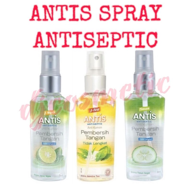 Antis Botol Spray Antiseptic Anti Kuman | Pembersih Tangan | Hand Sanitizer Spray 55ml