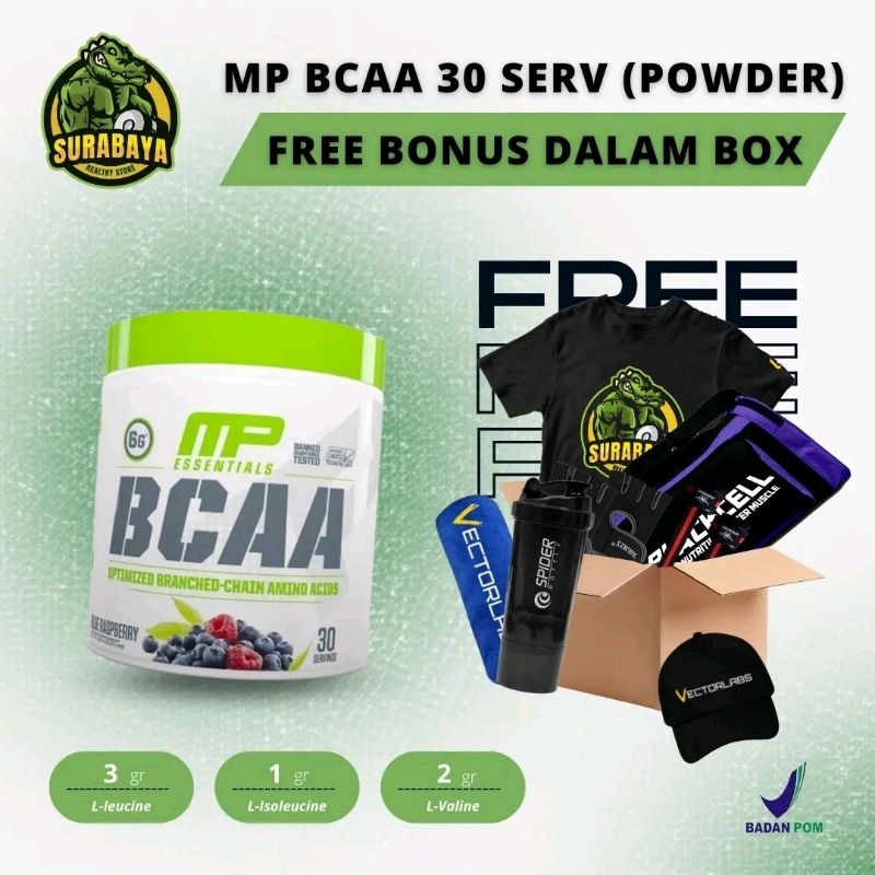 MP BCAA 30 SERVING MUSCLEPHARM MUSCLE PHARM BCAAs POWDER BPOM