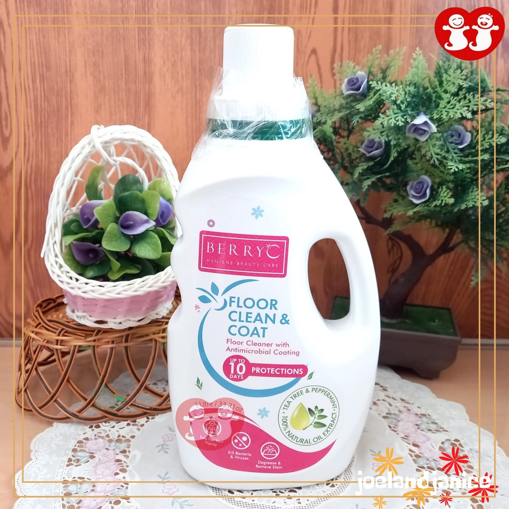 BerryC Floor Cleaner &amp; Coat pembersih lantai antibakteri 10 hari 1L PAPPERMINT