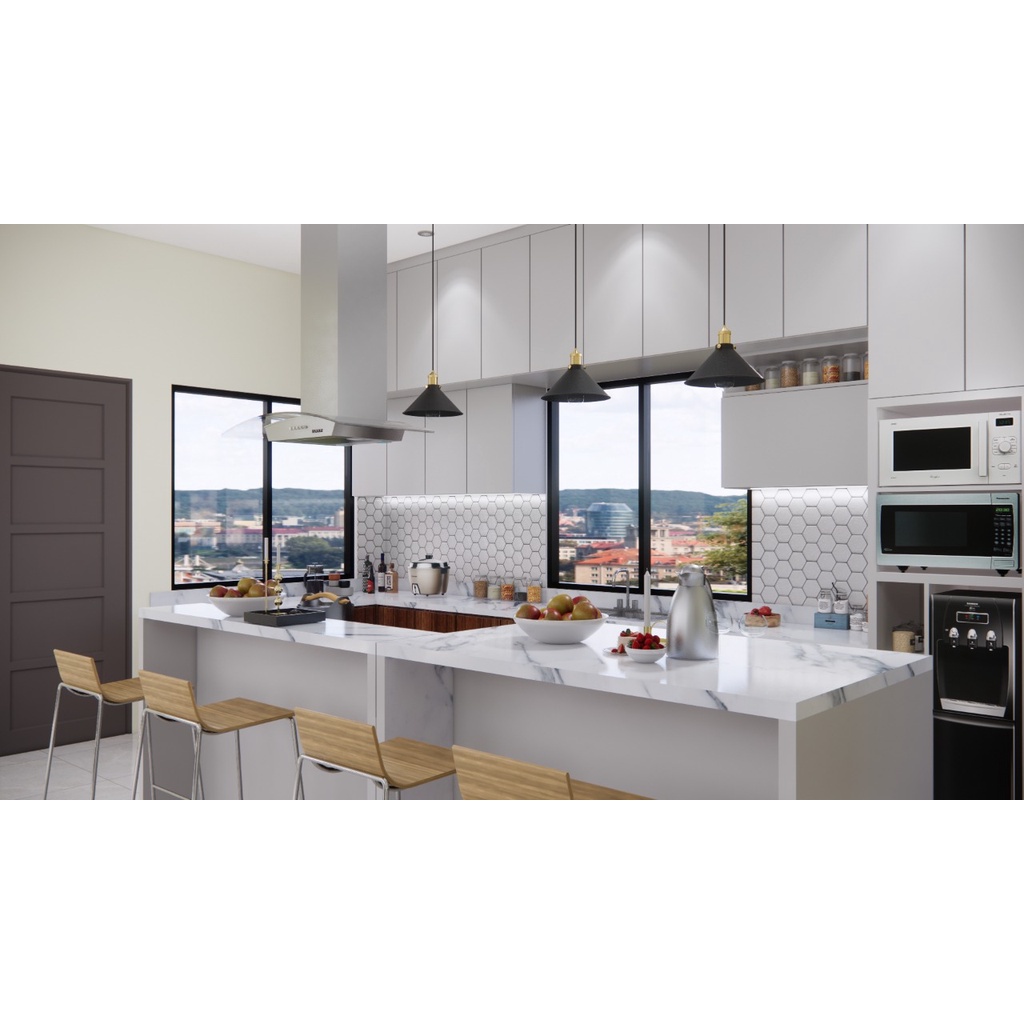 kitchen set minimalis atas bawah modern custom