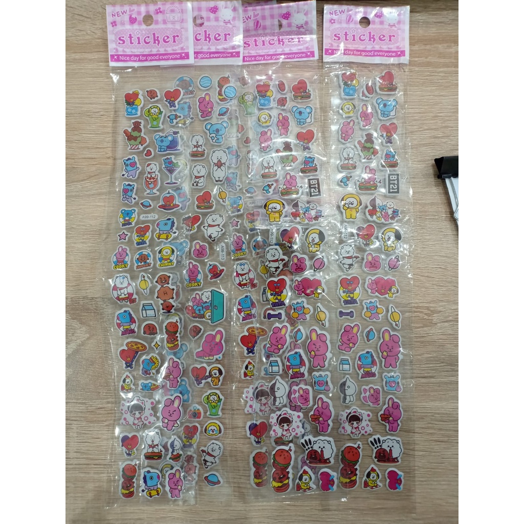 

Stiker Mainan Anak 3d Stiker Karakter BTS21 Ecer Stiker Timbul BTS21 Korea