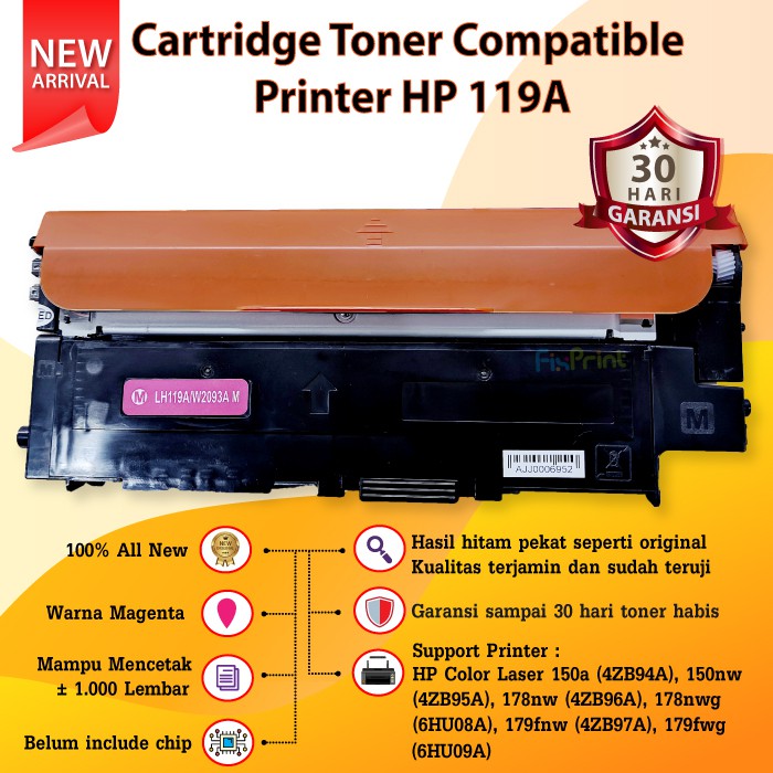 Toner Cartridger HP 119A W2092A W2093A W2091A W2090A Compatible