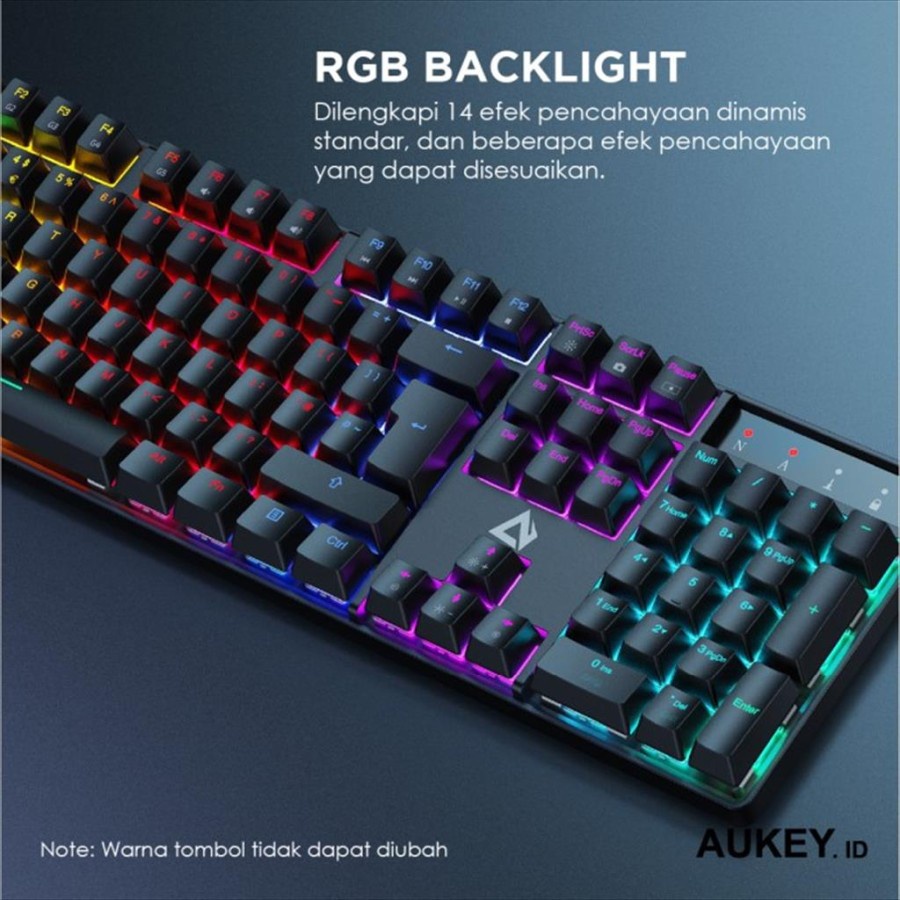 Keyboard Mechanical Aukey KM-G16 RGB Switch Blue - 500977