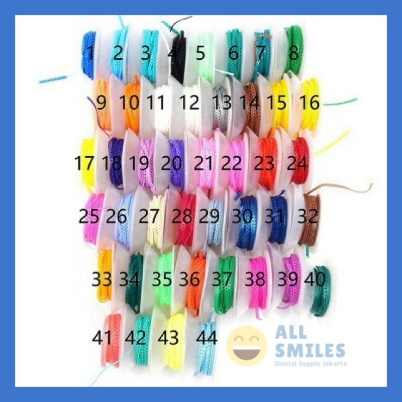Dental power chain short meteran karet sambung rantai ortho behel penarik tarik merapatkan gigi