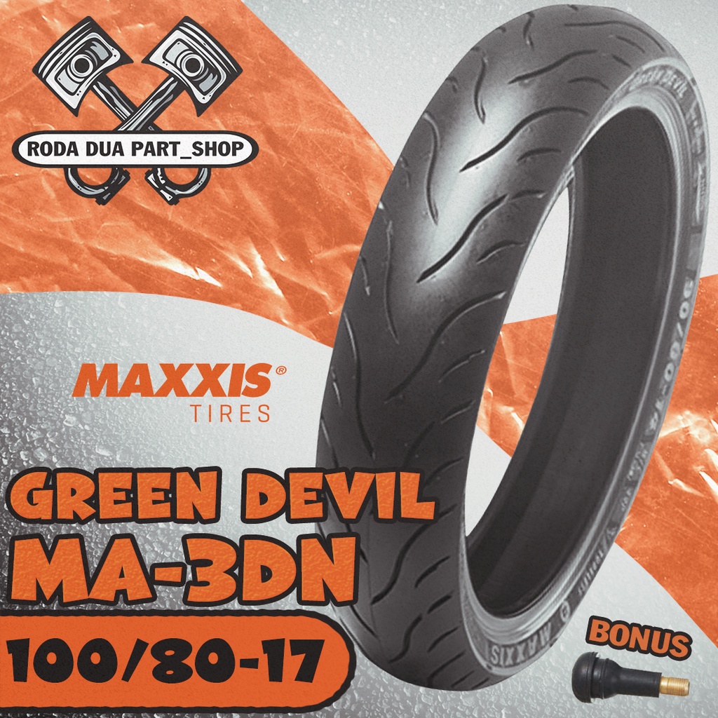 BAN TUBELESS 100/80 17 MAXXIS GREEN DEVIL MA-G1. BAN LUAR TUBELESS MAXXIS GREEN DEVIL UKURAN 100/80 