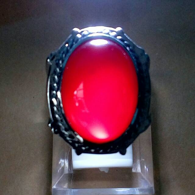 Cincin Batu Akik Red Baron Termurah