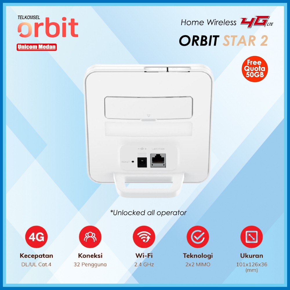 Modem Orbit Star 2 | Modem Wifi Home Router 4G Telkomsel | Huawei B312