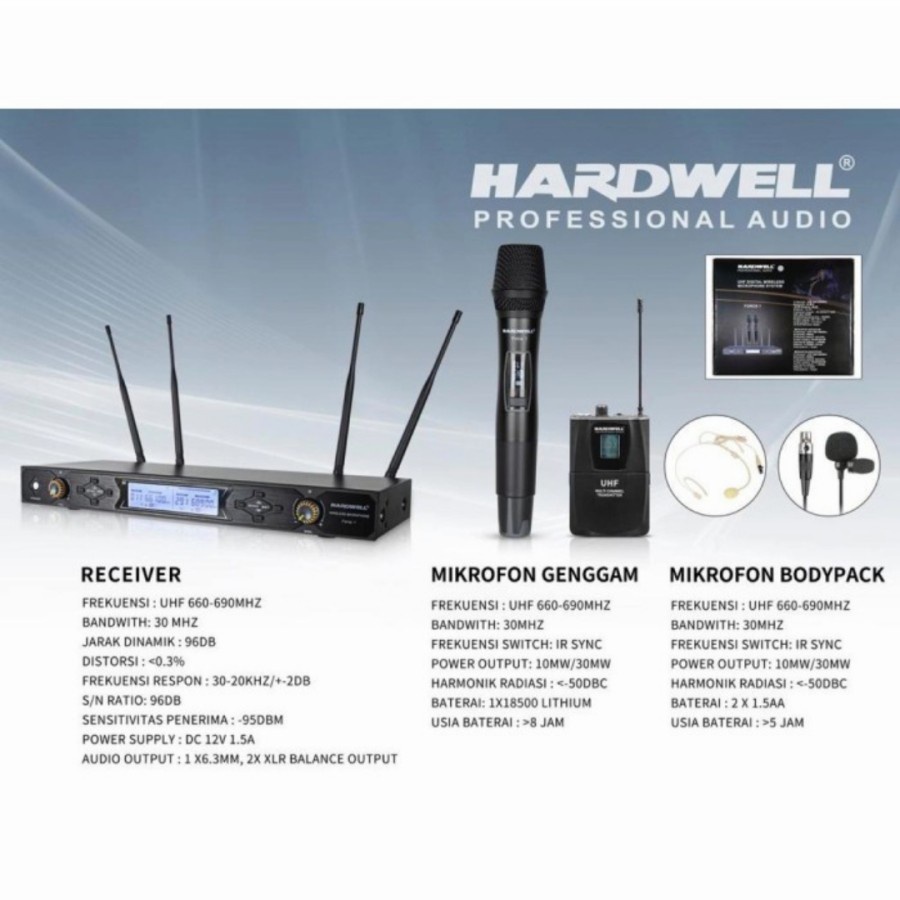 Mic Wireless Hardwell Force 1 / Hardwell Force-1 / Force1 Original Clip On