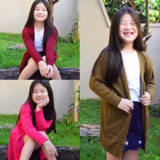 LONG CARDY RAJUT ANAK PEREMPUAN/CARDIGAN PANJANG ANAK/BELLE ANAK 7-8-12THN