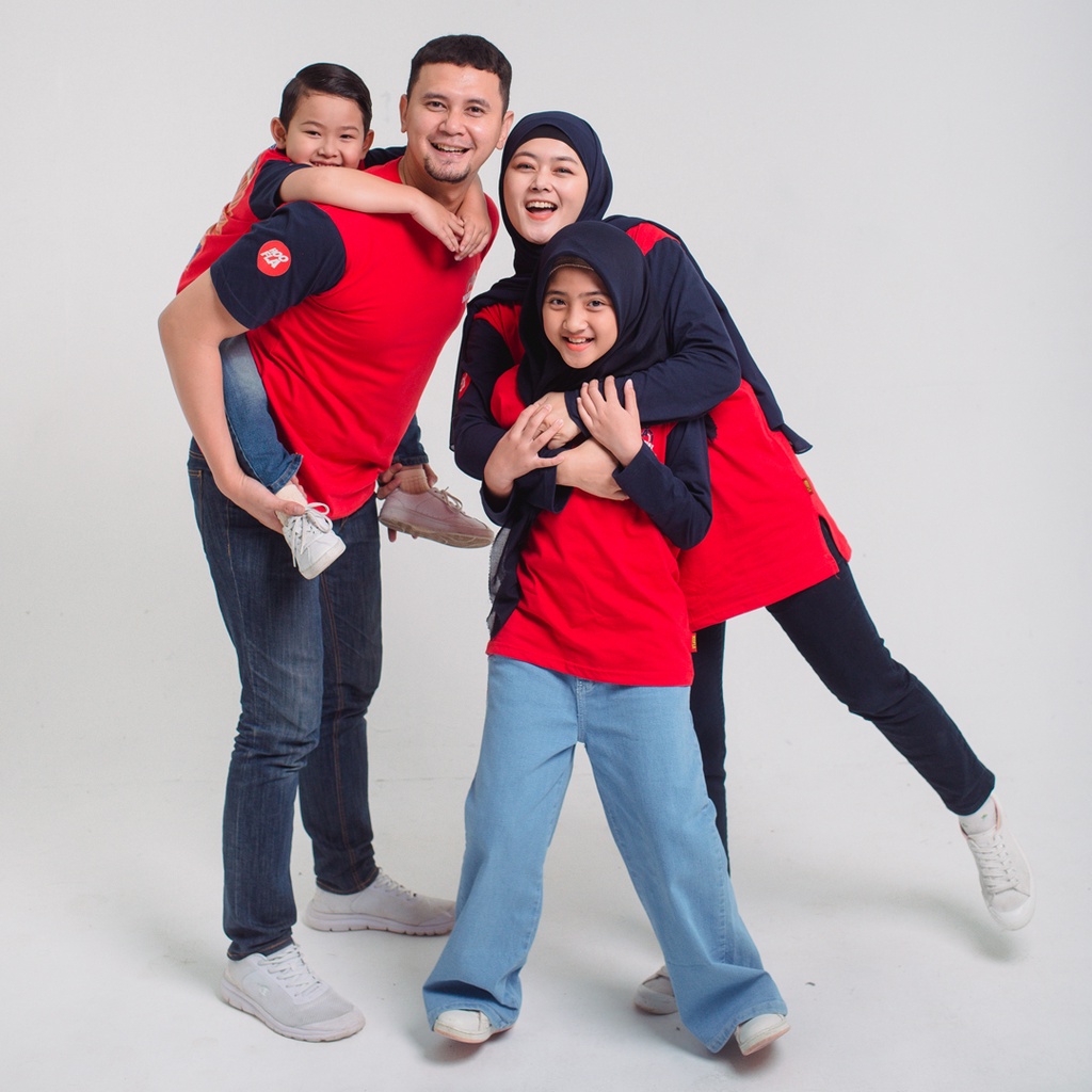 Hooflakids - Kaos Agustusan Couple Keluarga Anak Ayah Bunda Kemerdekaan Indonesia Batik Mega Mendung Series