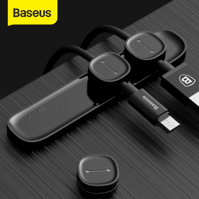 BASEUS Kabel Klip / Penjepit Kabel Cable Holder Organizer Magnetic
