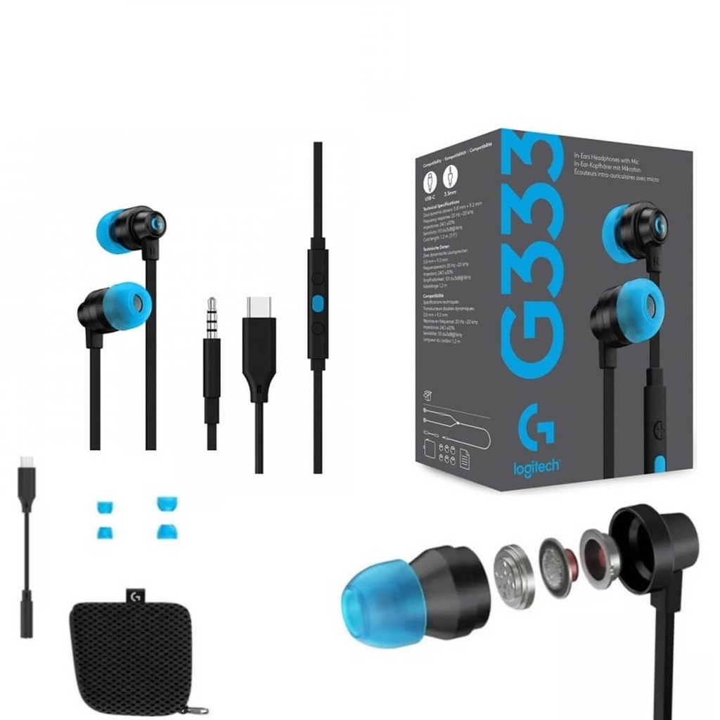 Logitech G333 Gaming Earphones with Mic and Dual Drivers