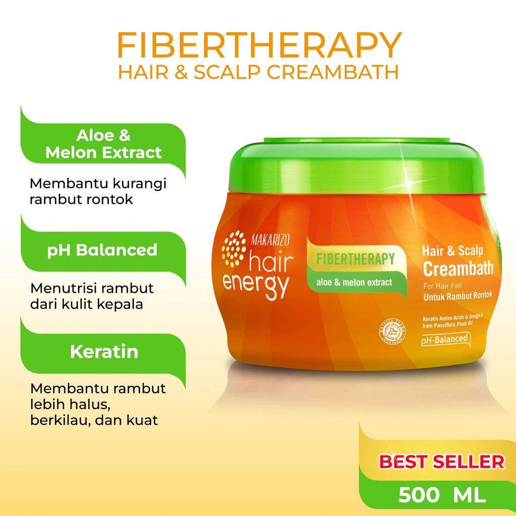 Makarizo Hair Creambath 500ml | Hair Energy Fibertherapy Hair &amp; Scalp Creambath