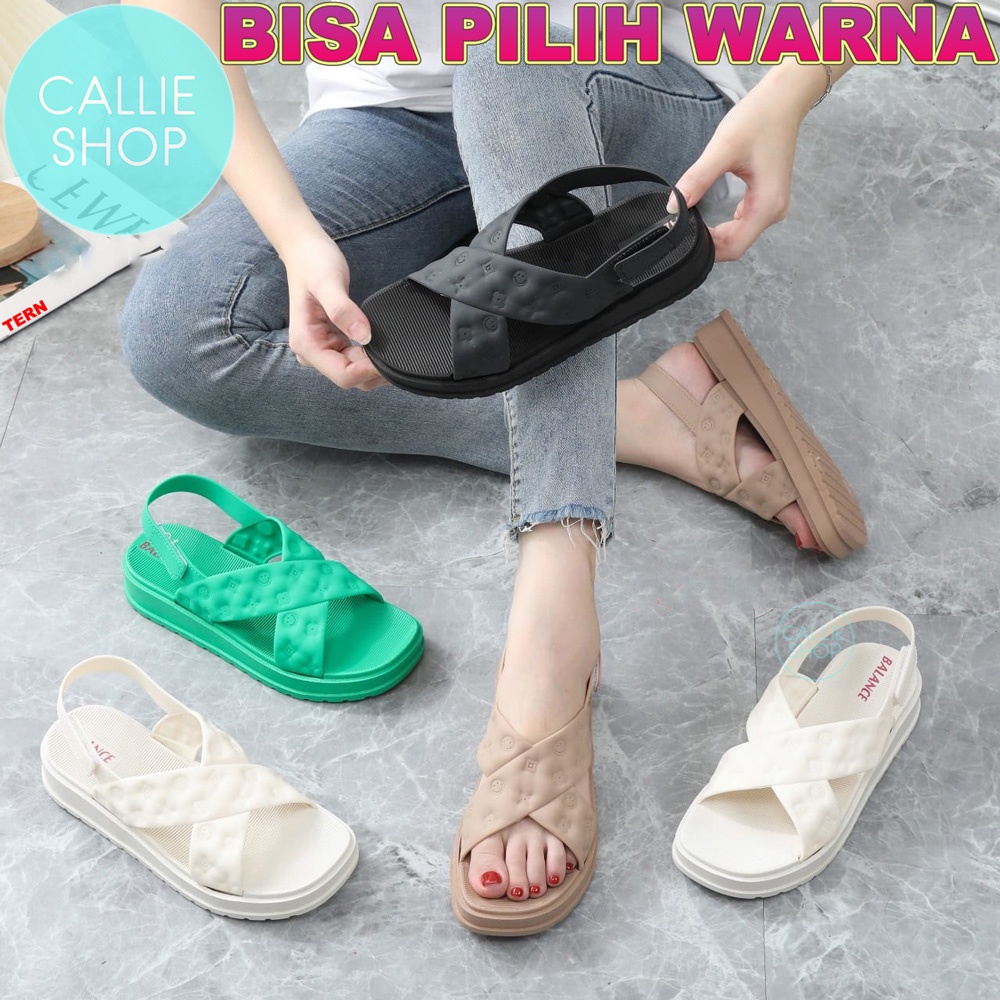 Sandal Gladiator Tali Silang Platform Jelly Balance 1323-1 GNXSML