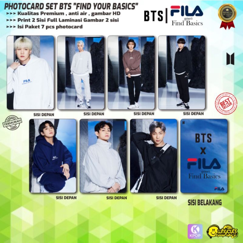 PHOTOCARD SET BTS PREMIUM // FILA COLLECTION 2021