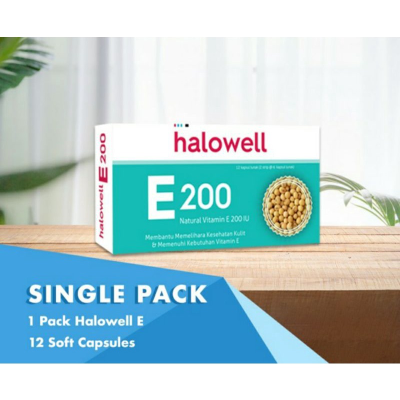 Halowell Vitamin E Suplemen Daya Tahan Tubuh 1 Pack Isi 12 Kapsul