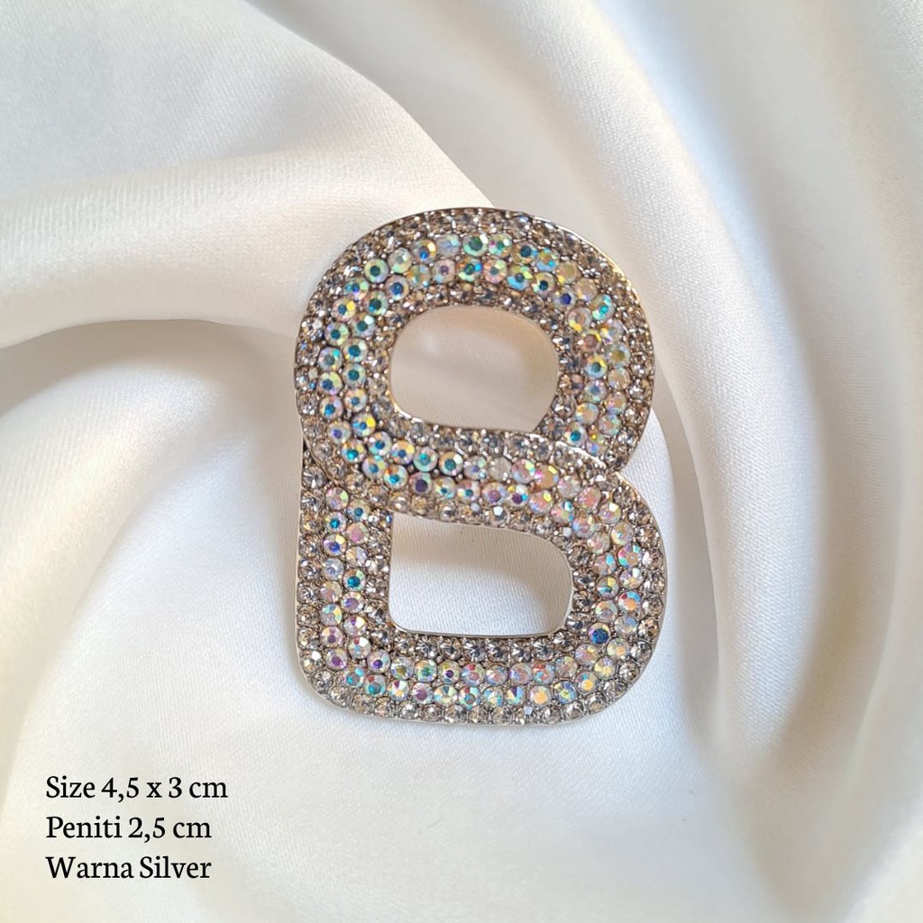 Bros Buttonscraves / Bros Ala Buttonscarves  / Bros Button / Buttonscarves Brooch / Orderinkuy Bros-B Gleaming Silver