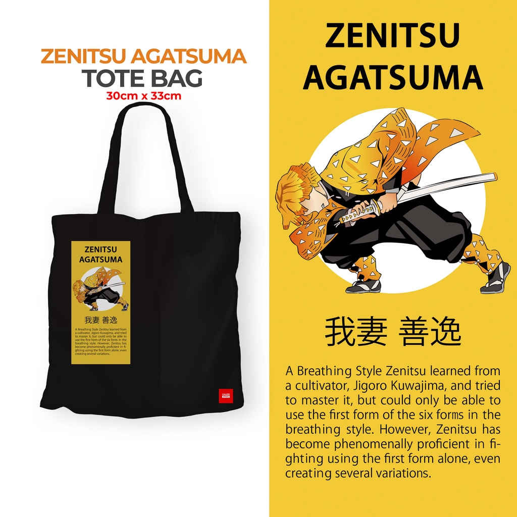 (SALE) DEMON SLAYER TOTE BAG KANVAS ANIME DEMON SLAYER / NEZUKO KAMADO / TOMIOKA GIYUU / ZENITSU AGATSUMA / KIMETSU NO YAIBA / OFFICIAL FAN ART