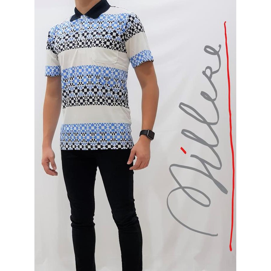 Miller Neuman - 18| Kaos Krah Fashion Pria/Bapak Dewasa 100% Katun - Emas, M