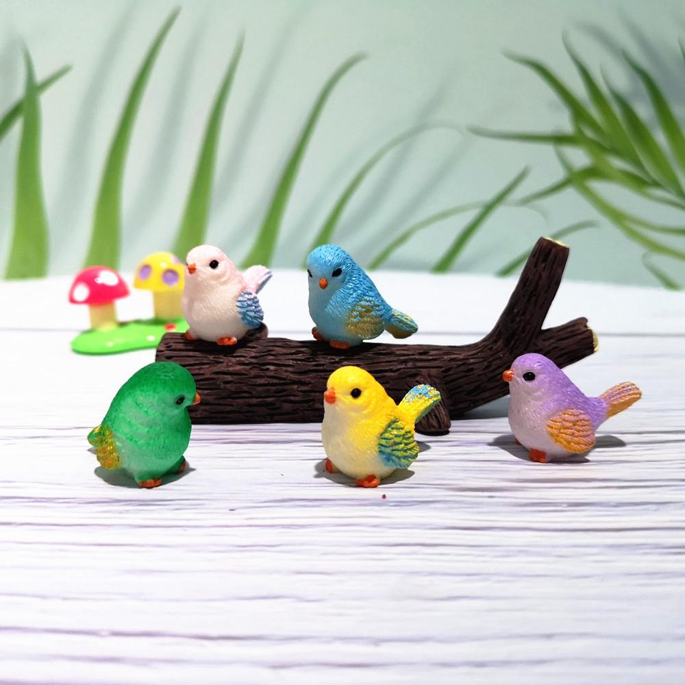 [Elegan] Patung Miniatur Kerajinan Lucu Model Hewan DIY Burung Kecil Hiasan Kaca Peri Dekorasi Taman