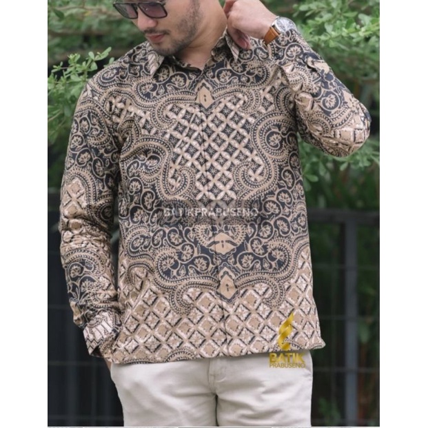 Kemeja Batik SOGAN Lengan Panjang Slimfit Berkualitas Bahan Katun Halus Full Furing / baju batik kerja modern / atasan batik pria